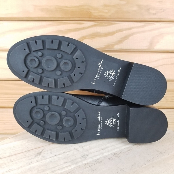 Bettye Muller 8.5 US Trinity Black Biker Leather Side Zip Booties Ankle Boot NEW - Picture 6 of 12